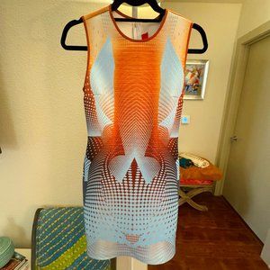 Clover Canyon (M) Printed Neoprene Bodycon Dress in Multi